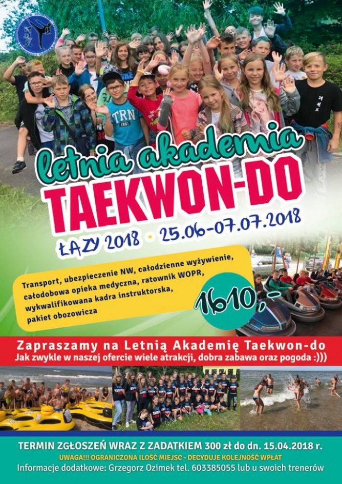 Letnia Akademia Taekwon-do, Łazy 2018 - informacje o wyjeździe